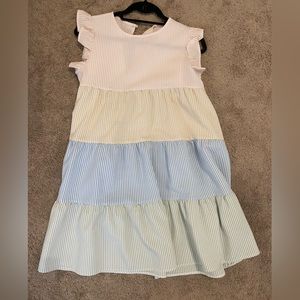 Multicolor, Seersucker Dress